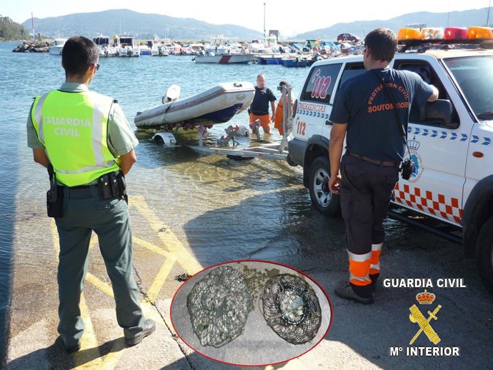 Operativo contra furtivos en Arcade (Pontevedra)
