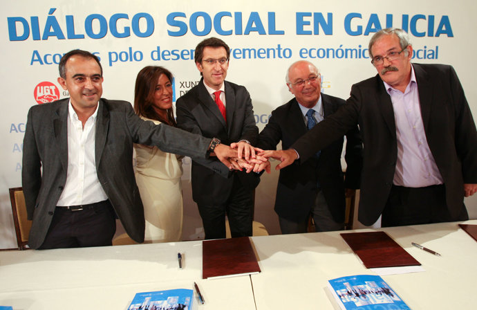 Gómez, Mato, Feijóo, Fontenla y Sánchez Aguión, de izq a drcha