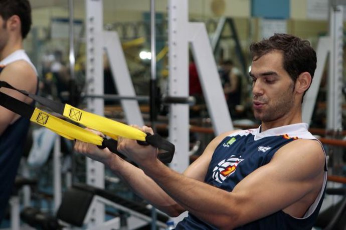 Calderón entrenando