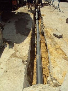 Obras de ampliación de la red de distribución de agua en Valencia