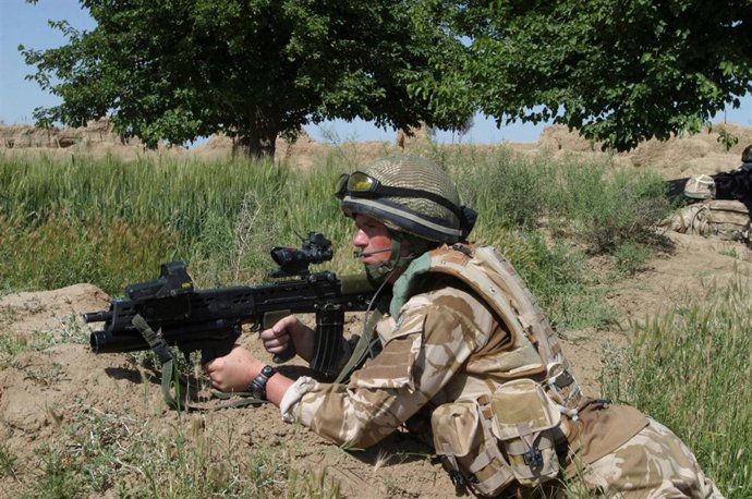 Soldado británico en la provincia de Helmand, Afganistán