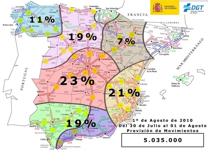Previsión de desplazamientos