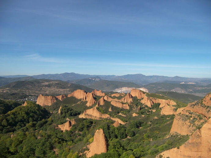 vista aérea de Las Médulas, en la provincia de León
