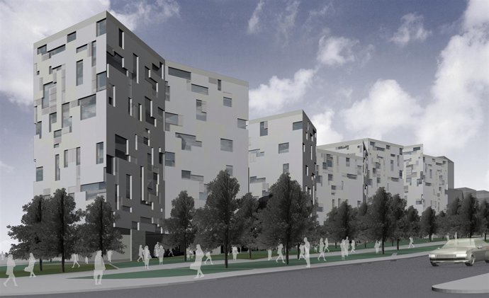 Imagen de uno de los bloques de vivienda adjudicados