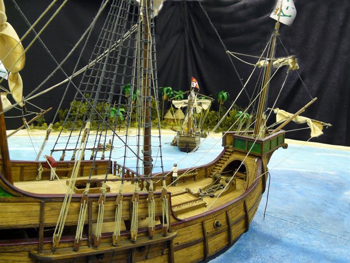 Maqueta de uno de los barcos.
