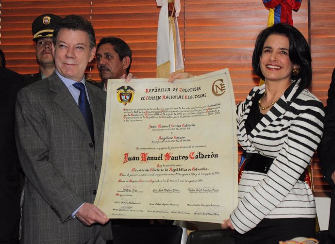 El presidente electo de Colombia, Juan Manuel Santos