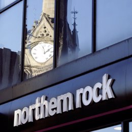 Northern Rock banco reino unido letrero