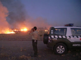 Agentes Forestales de Madrid trabajando en un incendio