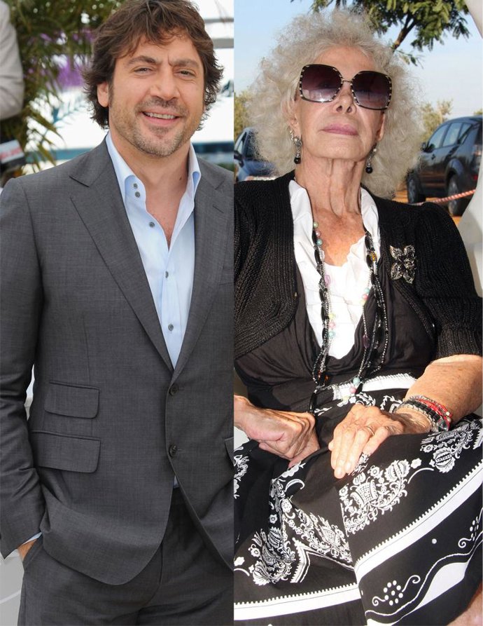 Montaje del actor español Javier Bardem y la Duquesa de Alba 