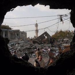 Edificio de Gaza bombardeado por Israel