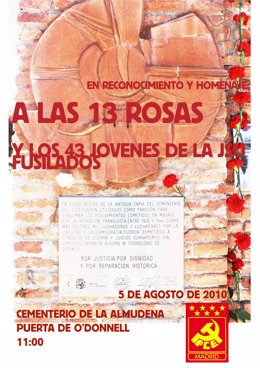 Cartel del acto conmemorativo a las '13 Rosas'