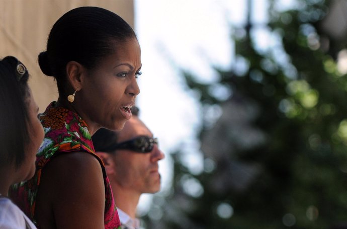Michelle Obama visitando la Catedral de Granada