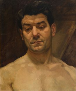 Obra de Ciga "Estudio de busto desnudo masculino". 