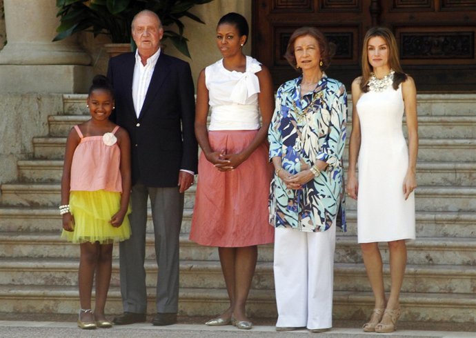 SPAIN/ Michelle y Sasha Obama con los Reyes y Letizia en Marivent