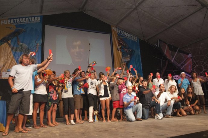 Deportistas de Windsurfing y Kiteboarding en Fuerteventura