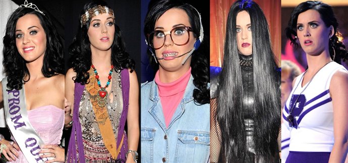 Montaje con las actuaciones de Katy Perry en la entrega de los 'Teen Choice Awar