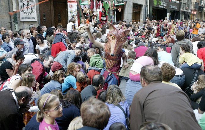 Imagen de un pasacalles en Pamplona.