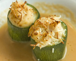 Un pincho elaborado con materias primas navarrras.