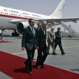 Zapatero y el  primer ministro marroquí, Abbas el Fassi en Marruecos