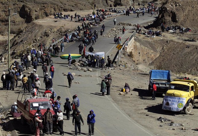 Huelga en la zona minera de Potosí (Bolivia)