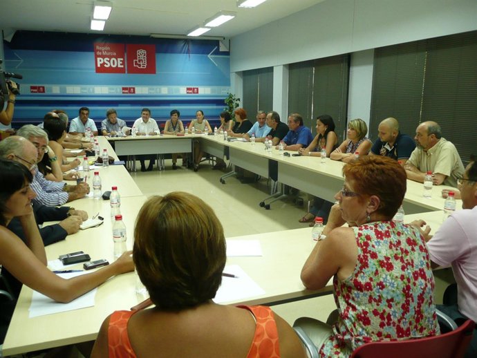 Imagen de la reunión de ayer de la Ejecutiva Regional del PSRM