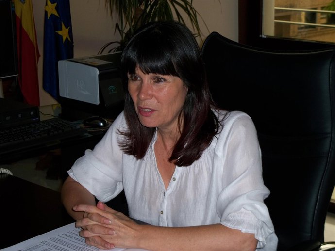 La consejera, Micaela Navarro, durante la entrevista