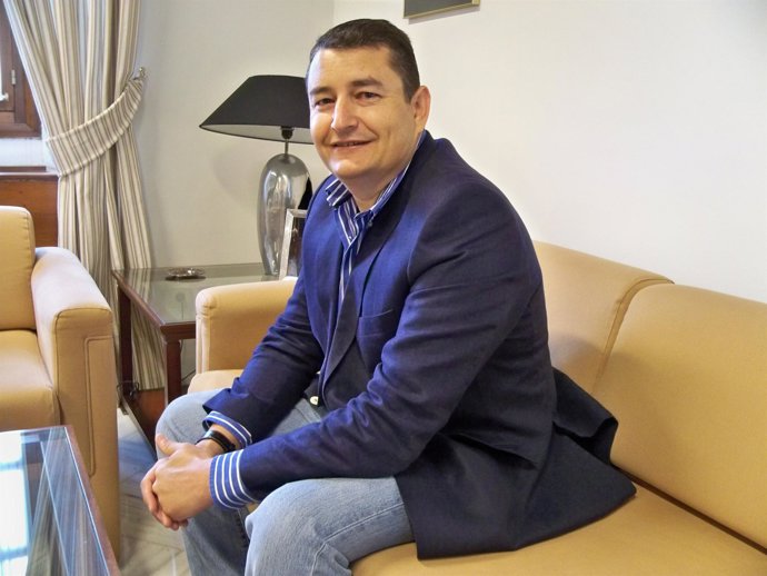 Antonio Sanz, secretario general del PP-A, durante la entrevista