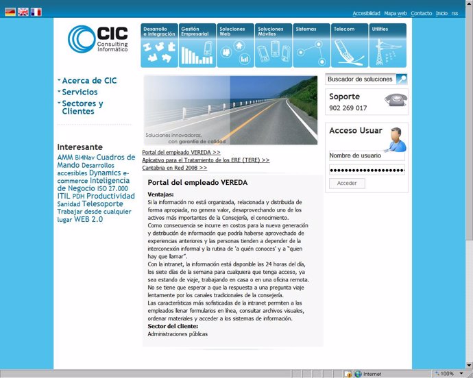 Página web de CIC Consulting.