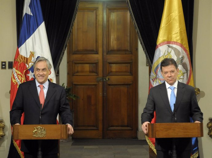 El presidente de Chile, Sebastián Piñera, y el mandatario electo de Colombia