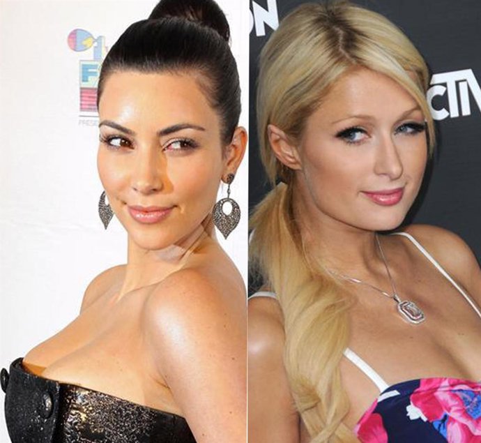 Montaje de las 'celebrities' Kim Kardashian y Paris Hilton