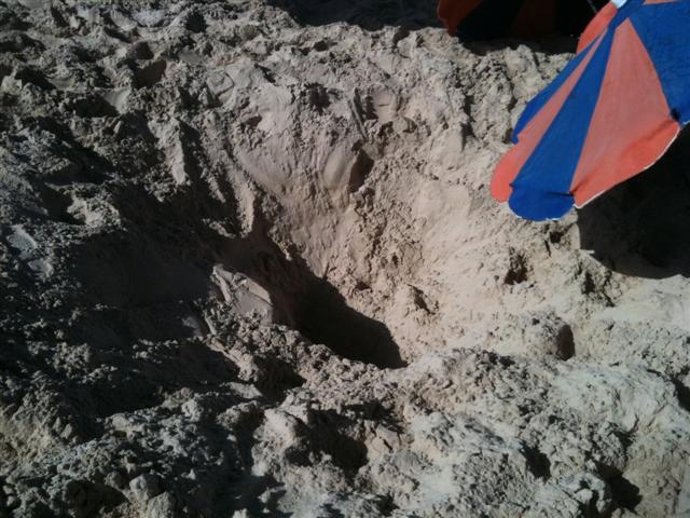 Lugar del incidente en la playa