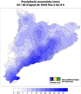 Las precipitaciones de ayer afectaron especialmente al litoral y prelitoral de T
