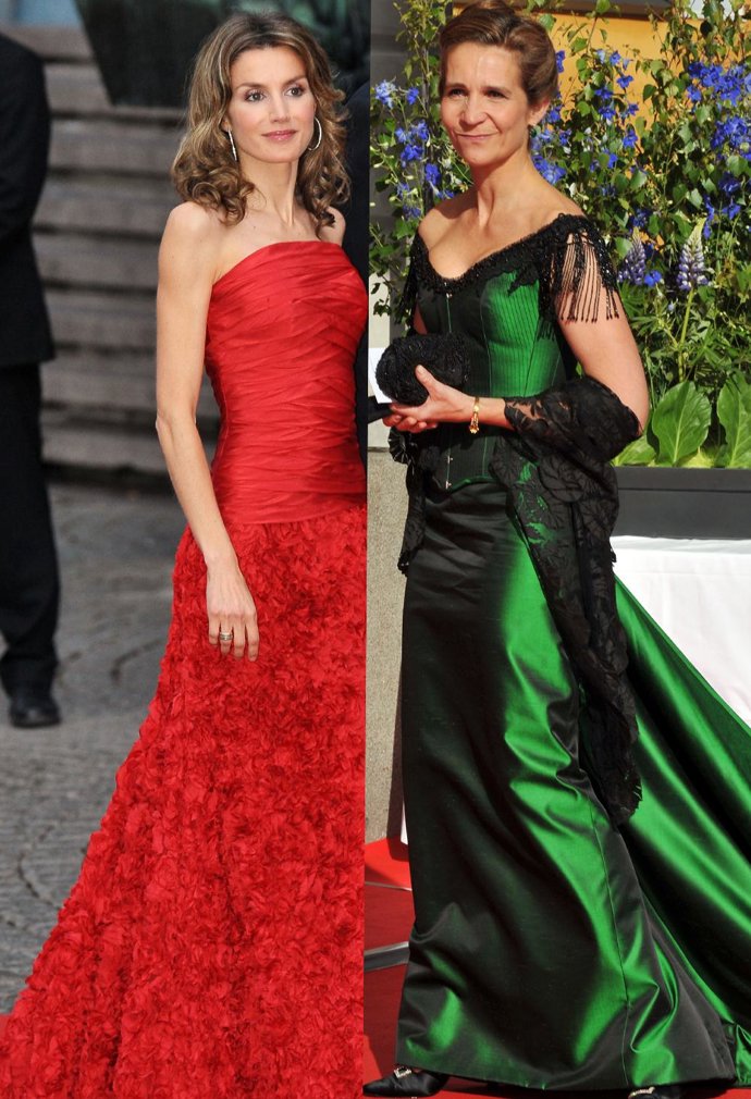 Montaje de la princesa de Asturias, Letizia Ortiz, y la infanta Elena de Borbón