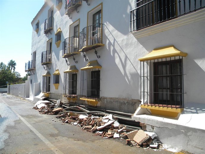 Estado del inmueble tras la explosión de una tubería