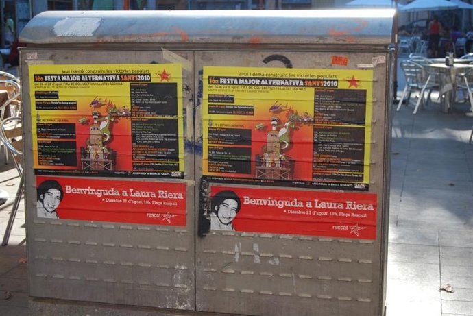 Cartel en apoyo a Laura Riera