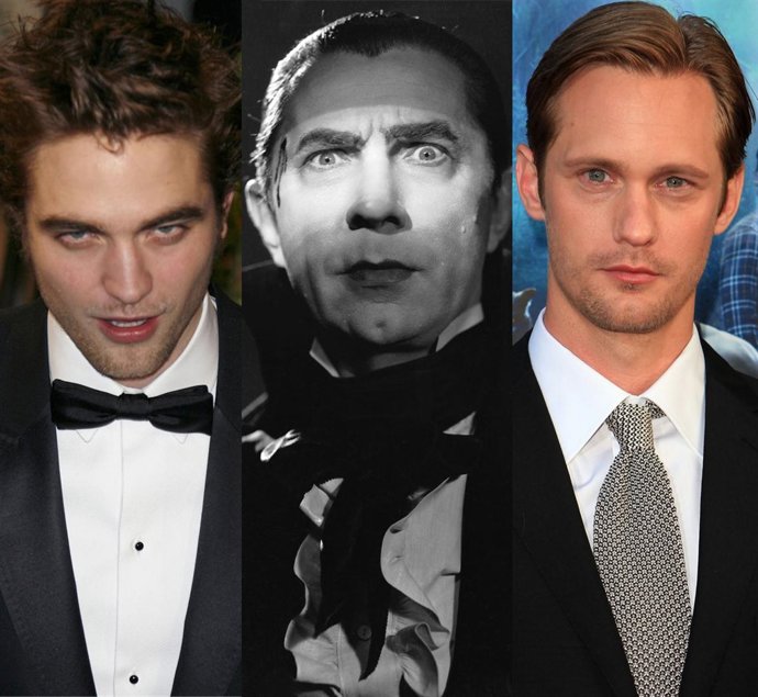 Montaje de Robert Pattinson, Bela Lugosi y Alexander Skarsgard