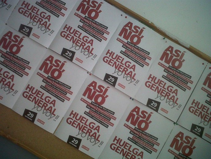 Carteles de CCOO para la huelga general del 29 de septiembre de 2010