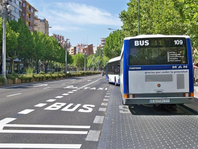 Nuevo carril exclusivo de autobús en el Paseo de Zorrilla de Valladolid