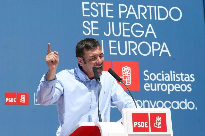 Tomás Gómez en un mitin en las pasadas elecciones europeas. 