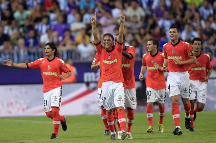 Joaquín celebra uno de sus dos goles