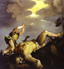 Cuadro 'David y Goliat' de Tiziano