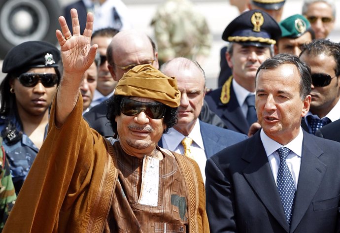 Muammar Gaddafi, presidente de Libia