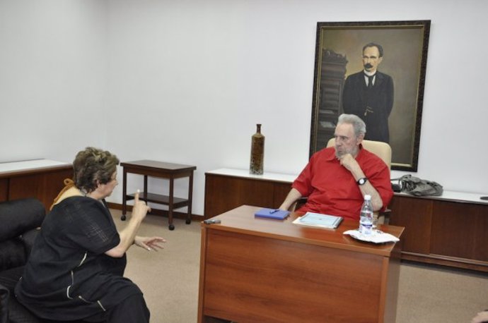 El ex presidente cubano Fidel Castro en entrevista con la directora del diario m
