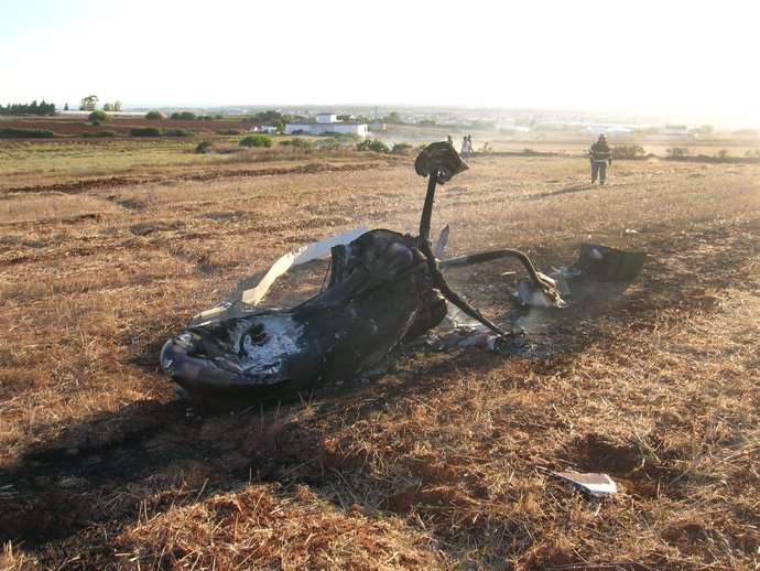 Avión ultraligero accidentado en Conil (Cádiz)