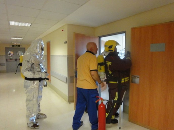 Simulacro en el Hospital de Antequera