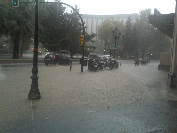 Tromba de agua en Zaragoza, en septiembre de 2010