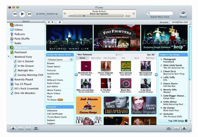 iTunes pantallazo descarga música apple