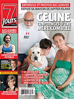 La cantante Celine Dion enseña su barriguita en la revista francesa '7 Jours'