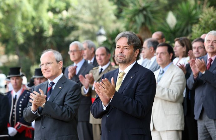 José Montilla y Ernest Benach en la Diada de 2009