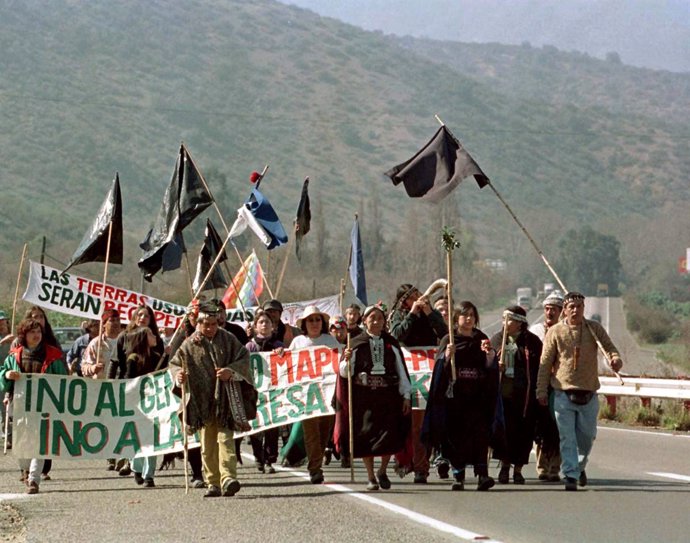 Manifestación de mapuches chilenos